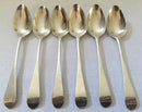 Georgian, George III, set of six silver teaspoons. London 1798 Samuel Godbehere & Edward Wigan. 2.57 troy ounces.