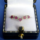 9ct Ruby and Diamond Wishbone Ring Size N