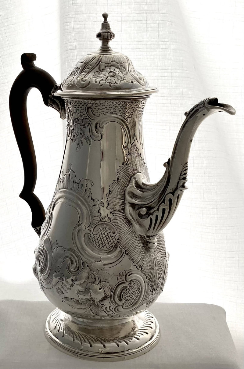Georgian, George III, Silver Coffee Pot. London 1802 William Hall. 23.4 troy ounces.