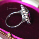 Handmade 18ct White Gold Tanzanite & Diamond Cluster Ring