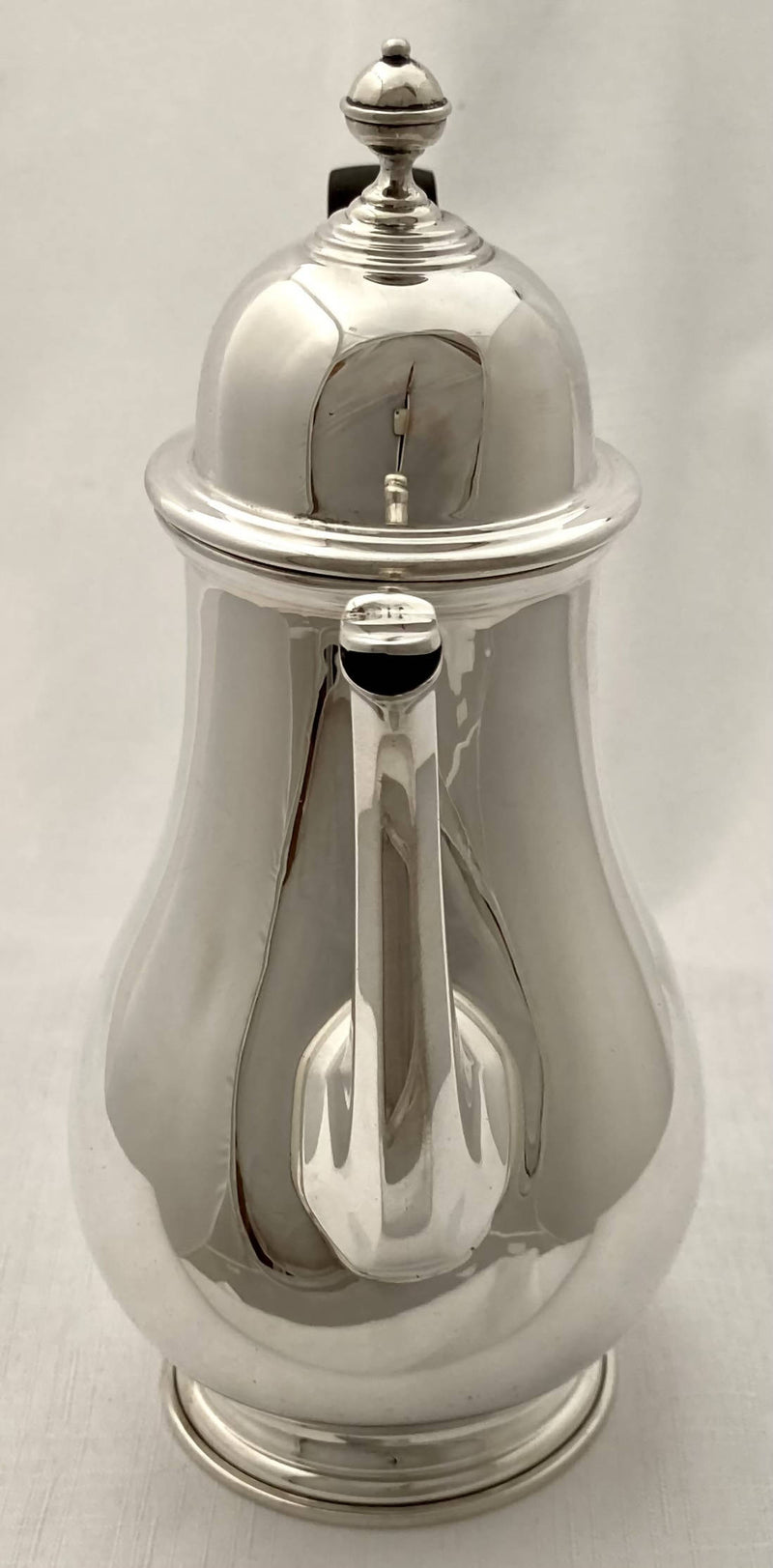 Elizabeth II Silver Bachelor's Coffee Pot. Birmingham 1973 Barker Ellis Silver Co. 12.7 troy ounces.