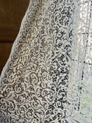 Jane Lace Design 14 Point Lace Sample unfinished panel Bone colour 106 cm (52”) x 101 cm (40")