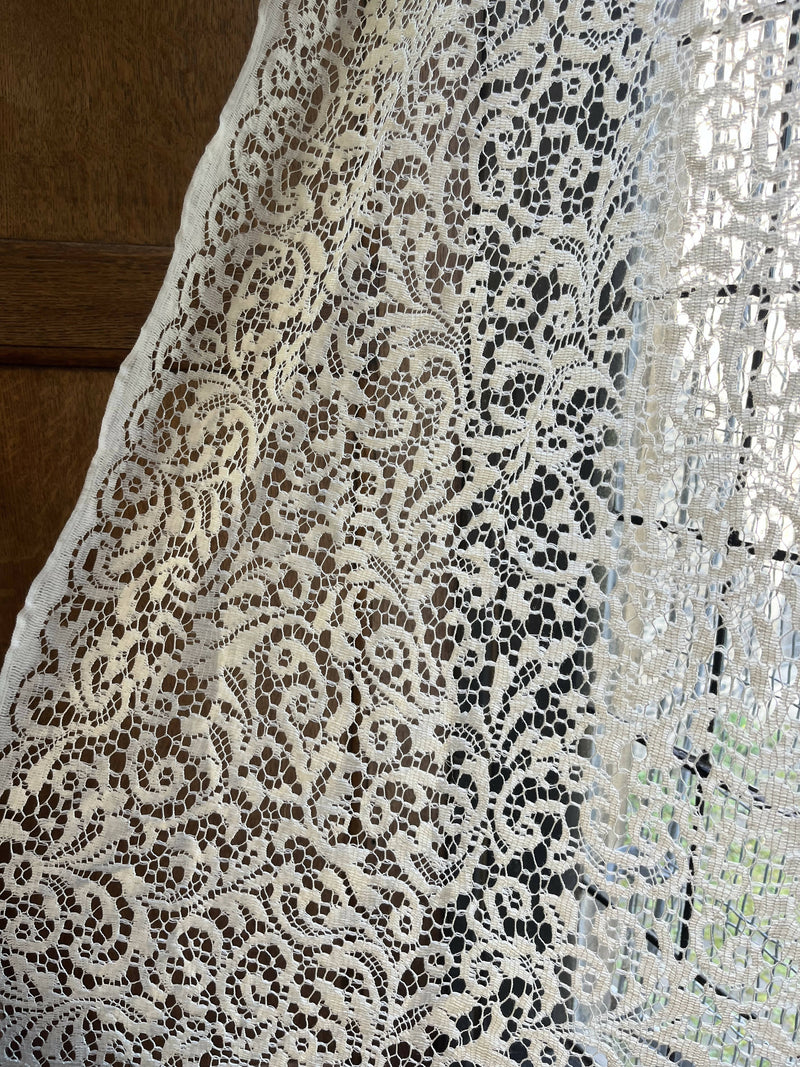 Jane Lace Design 14 Point Lace Sample unfinished panel Bone colour 106 cm (52”) x 101 cm (40")