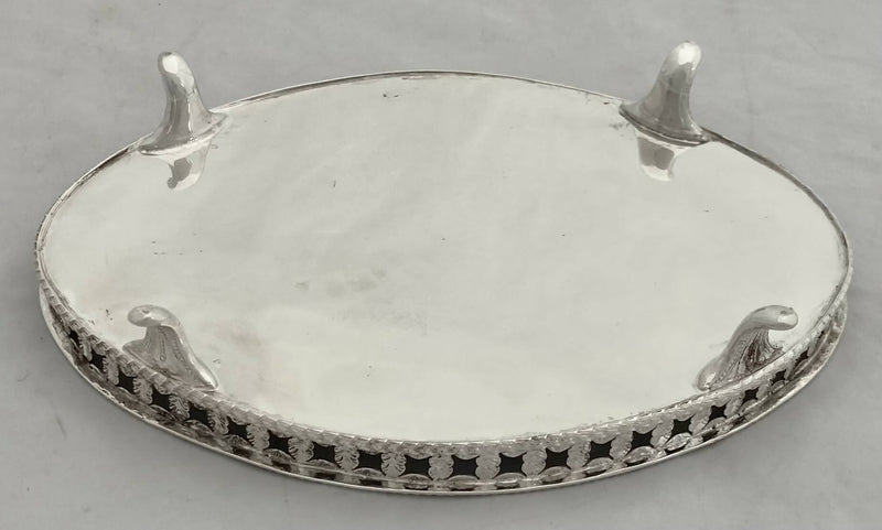 Georgian, George III, Old Sheffield Plate Galleried Teapot Stand, circa 1780 - 1800.
