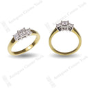 18ct Princess Cut Diamond 0.54ct 3 Stone Ring