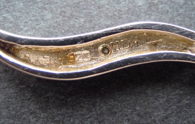 Modernist silver and diamond necklace
