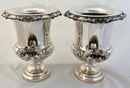 Georgian, George IV, Pair of Old Sheffield Plate Armorial Wine Coolers. Blagden, Hodgson & Co, Sheffield circa 1820.