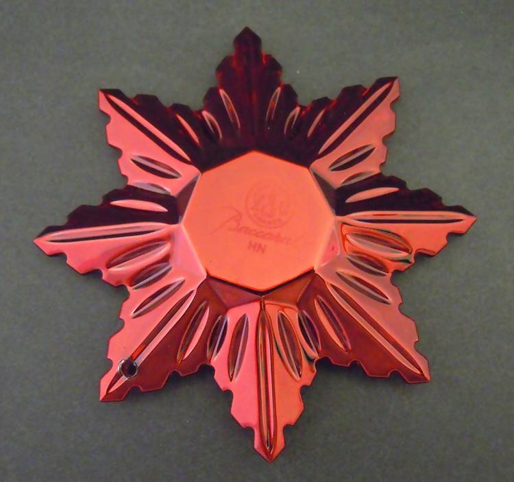 Baccarat 2014 red glass Christmas decoration