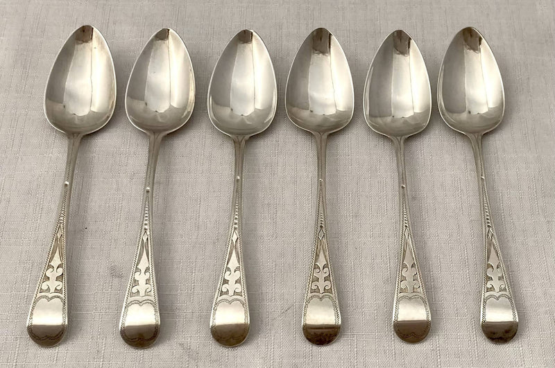 Georgian, George III, Six Silver Teaspoons. London 1806 Edward Lees. 2.8 troy ounces.