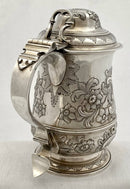Georgian, George II, silver lidded tankard. London 1759 Robert Albin Cox. 24 troy ounces.