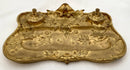 Late 19th Century French Gilt Bronze Naturalistic Desk Set, Signed E. Gros.