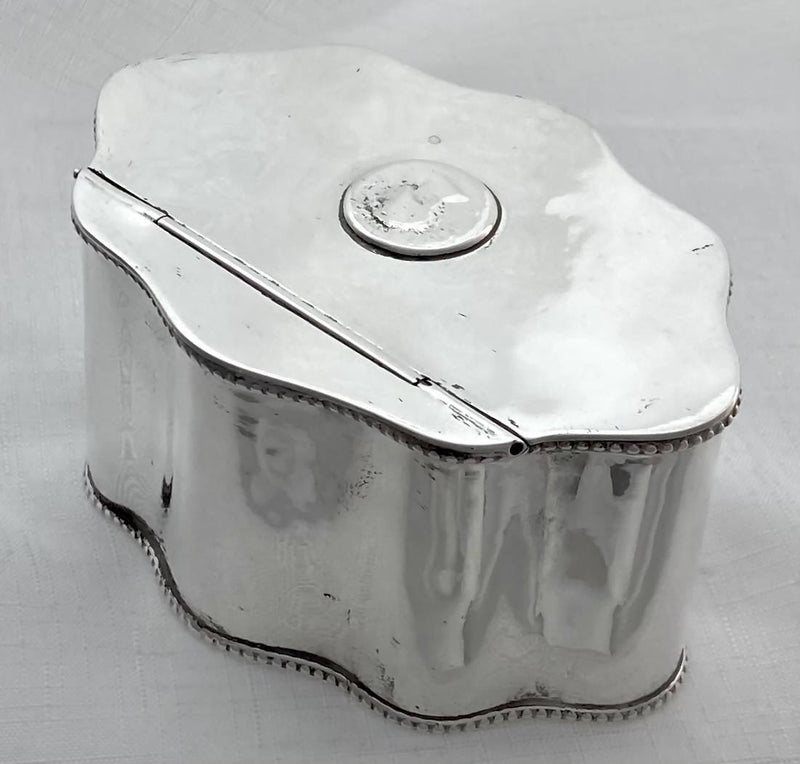 Georgian, George III, Coin Inset Old Sheffield Plate, Tea Caddy, circa 1790.