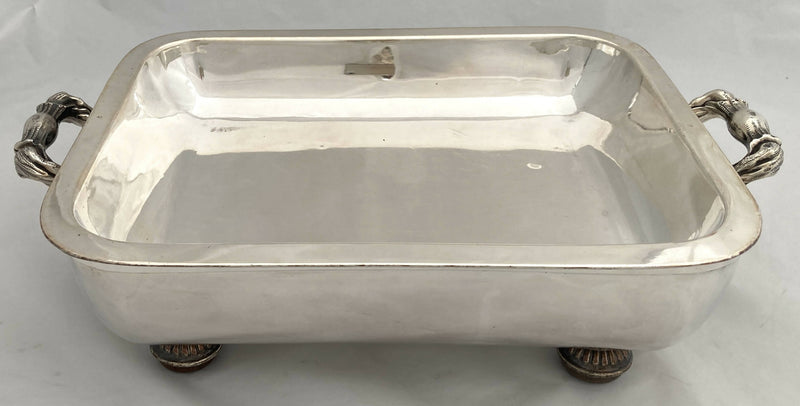 Georgian Old Sheffield Plate Entree Dish & Mask Head Warming Stand.