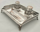 Georgian, George III, Old Sheffield Plate Three Quarter Gallery Inkstand, circa 1810.