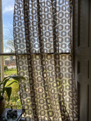 Squircles funky -contemporary Style brown tan madras Curtain Panelling 168/320cms
