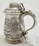 Georgian, George II, silver lidded tankard. London 1759 Robert Albin Cox. 24 troy ounces.