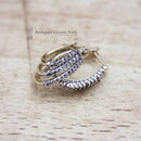 9ct Diamond 3 Row Hoop Earrings