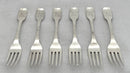 Georgian, George IV, Six Silver Crested Dessert Forks. York 1825 Barber, Cattle & North. 7.5 troy ounces. 