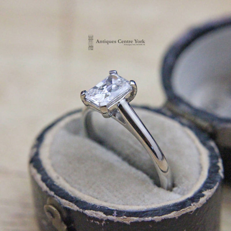 Platinum Certified Radiant Cut Diamond 0.93ct Solitaire Ring