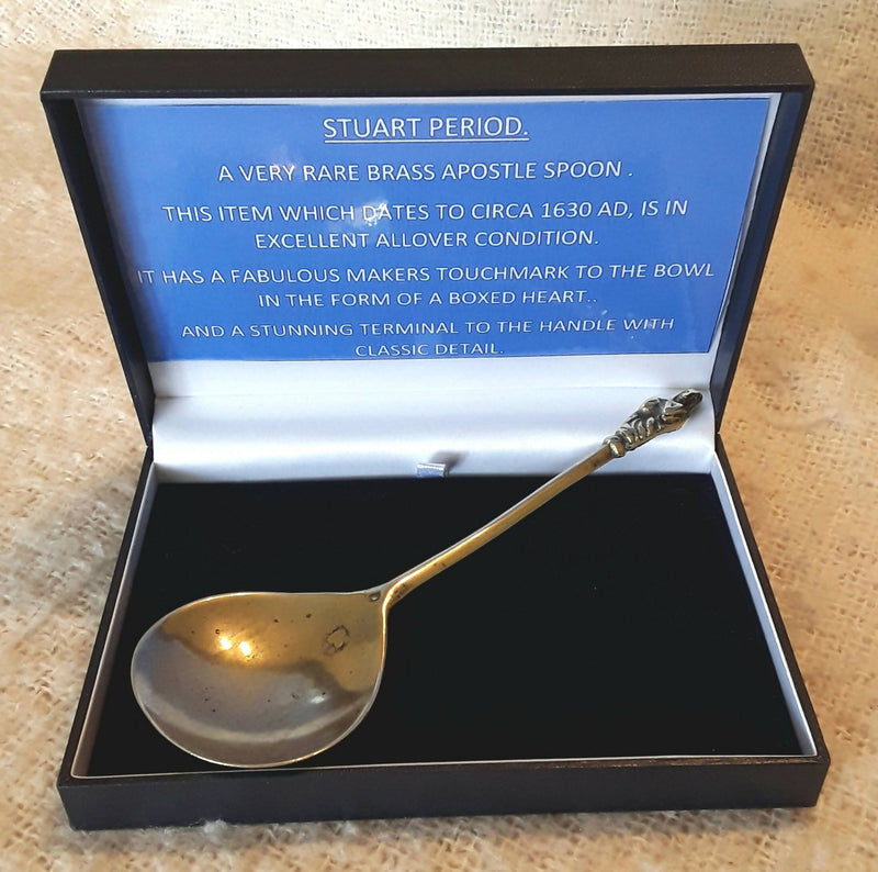 A Stuart Period Brass Apostle Spoon.