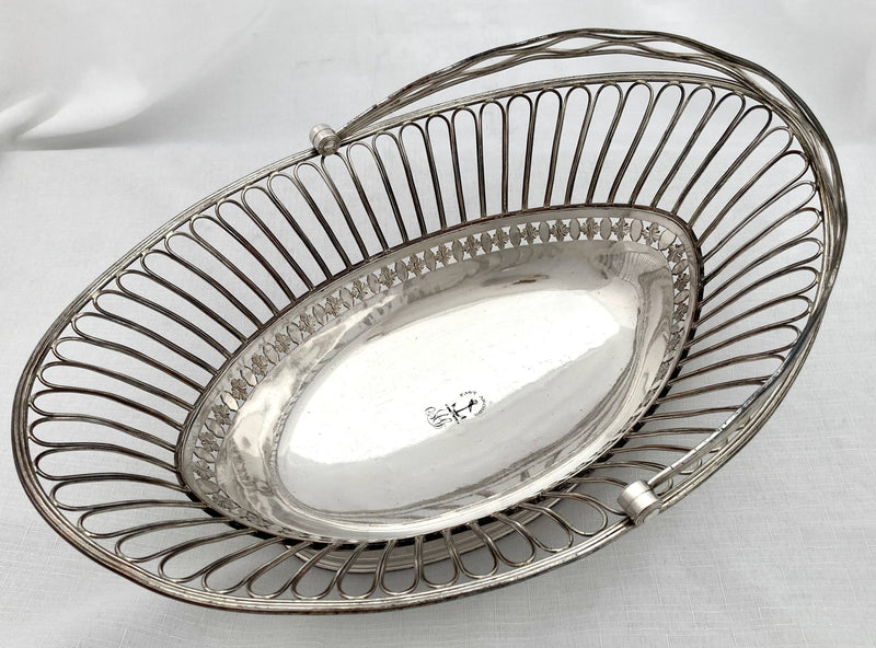 Georgian, George III, Old Sheffield Plate Cake Basket, circa 1780. Gray Family Crest.