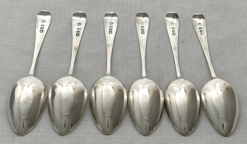 Georgian, George III, Set of Six Silver Teaspoons. London 1805 George Wintle. 2.8 troy ounces.